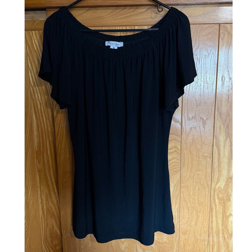 White House Black Market Off-The-Shoulder Flutter Sleeve Top M